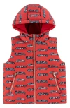Calonie Kids' Dylan Reversible Down Hooded Puffer Vest In Red