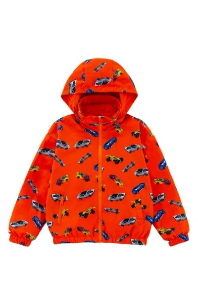 Calonie Kids' Max Rain Water Repellent Reversible Windbreaker In Orange