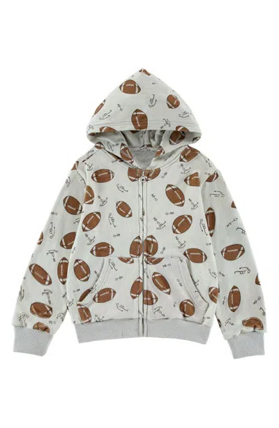 Calonie Kids' Soft Fleece Full Zip Hoodie In White