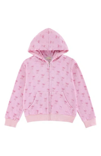 Calonie Kids' Soft Fleece Zip Hoodie In Pink