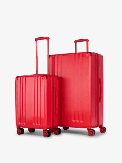 Calpak Ambeur 2-piece Luggage Set In Metallic Red