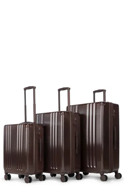 Calpak Ambeur 3-piece Metallic Luggage Set In Brown