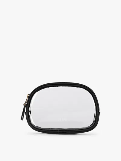 Calpak Clear Quart Zip Pouch In Black