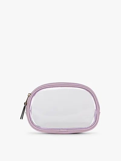 Calpak Clear Quart Zip Pouch In Lavender
