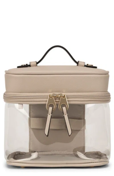 Calpak Clear Train Case In Brown