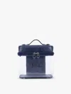Calpak Clear Train Case With Top Compartment In Blue