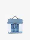 Calpak Clear Train Case With Top Compartment In Blue