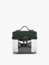 Calpak Clear Train Cosmetic Case Dark Green In Black