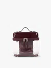 Calpak Clear Train Cosmetic Case Glazed Dark Cherry