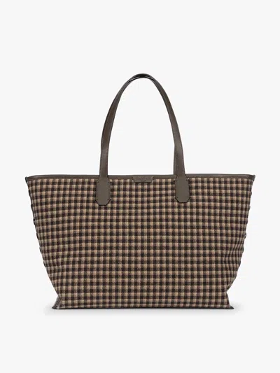 Calpak Colette 15 Inch Laptop Tote In Mushroom Plaid