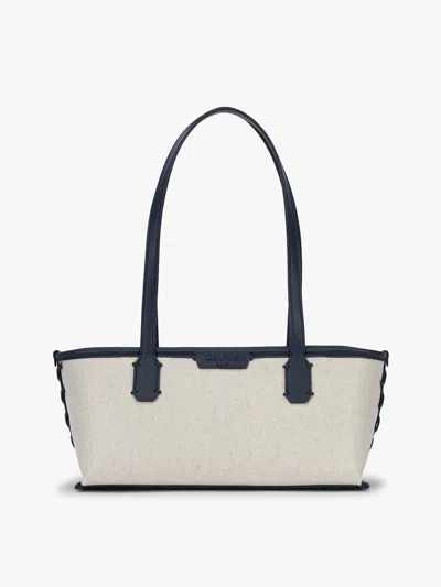 Calpak Colette Canvas Shoulder Tote In Blue