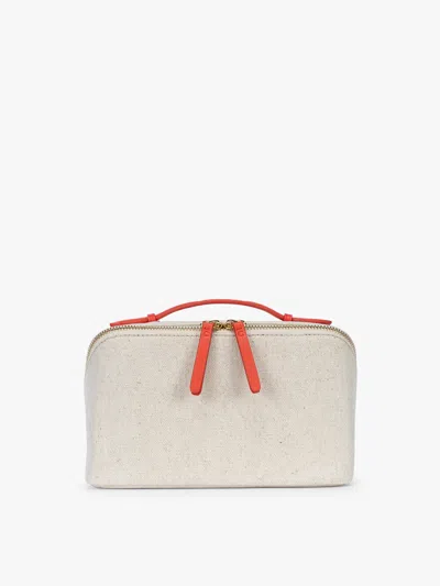 Calpak Colette Lay-flat Canvas Toiletry Bag In Metallic