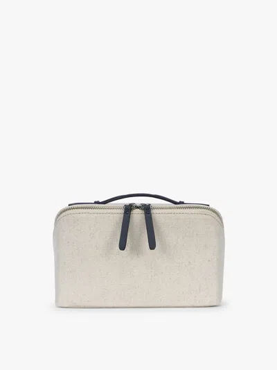 Calpak Colette Lay-flat Canvas Toiletry Bag In Neutral