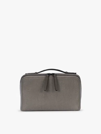 Calpak Colette Lay-flat Canvas Toiletry Bag In Brown