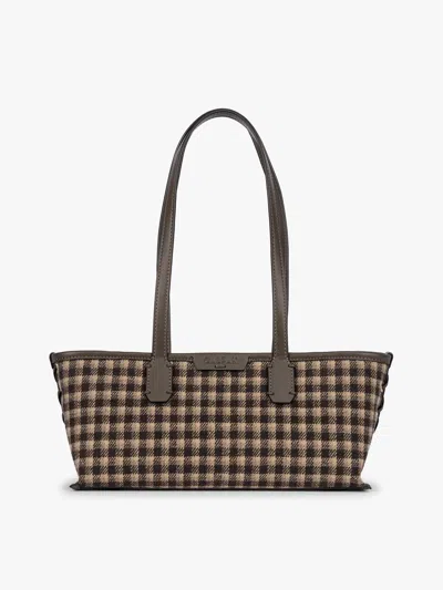 Calpak Colette Shoulder Tote In Mushroom Plaid
