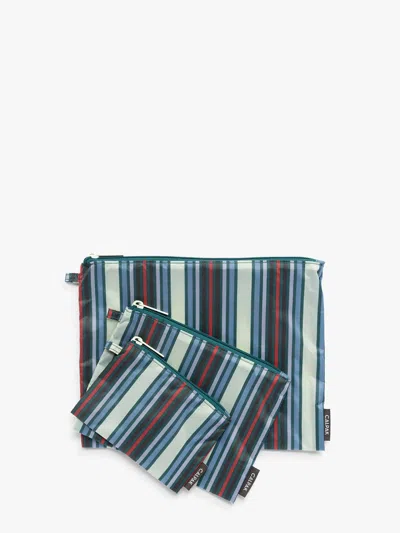 Calpak Compakt Zip Pouch Set In Blue