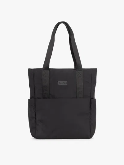 Calpak Connect Zippered Laptop Tote In Black