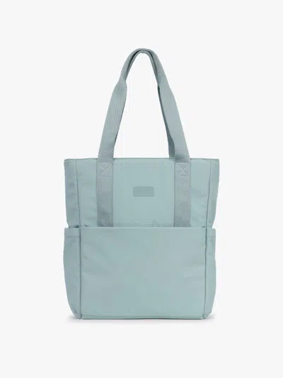 Calpak Connect Zippered Laptop Tote In Blue