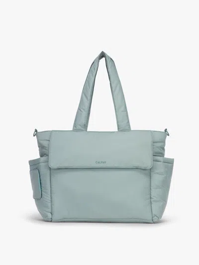 Calpak Diaper Tote Bag With Laptop Sleeve In Light Blue