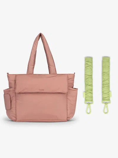 Calpak Diaper Tote Bag With Stroller Straps In Orange