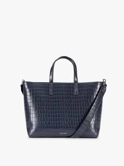 Calpak Haven 15 Inch Laptop Tote Bag In Navy Croc