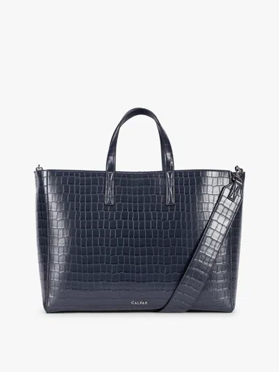 Calpak Haven 16 Inch Laptop Tote In Navy Croc