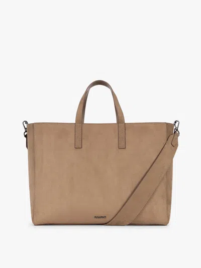 Calpak Haven 16 Inch Laptop Tote In Truffle Suede