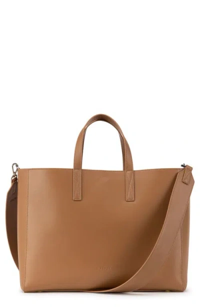 Calpak Haven Faux Leather 15-inch Laptop Tote In Brown