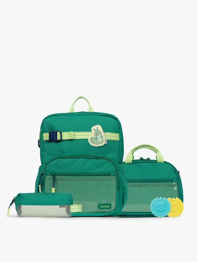 Calpak Kids School Essentials Bundle With Medium Backpack In Green