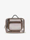 Calpak Large Clear Cosmetics Case In Mocha In Mocha