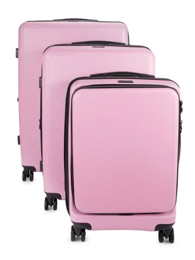 Calpak Malden 3-piece Textured Luggage Set In Flamingo