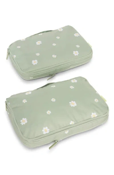 Calpak Medium 2-piece Compression Packing Cube Set In Green