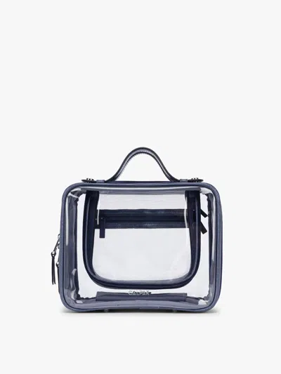 Calpak Medium Clear Cosmetics Case In Blue