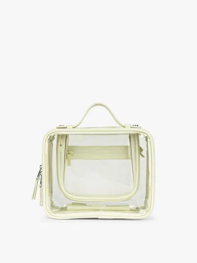 Calpak Medium Clear Cosmetics Case In Green
