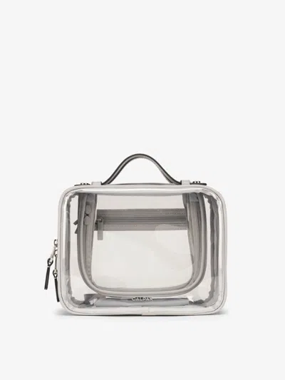 Calpak Medium Clear Cosmetics Case In Cool Grey In Gray