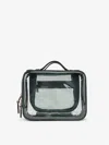 Calpak Medium Clear Cosmetics Case In Emerald In Emerald