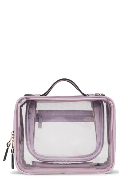 Calpak Medium Clear Cosmetics Case In Brown