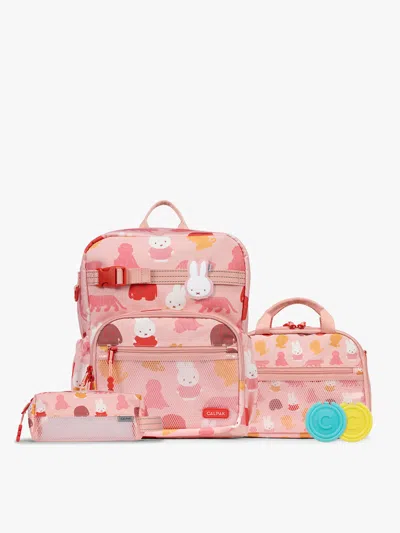 Calpak Miffy Kids School Essentials Bundle With Medium Backpack In Miffy Pink Zoo Trip