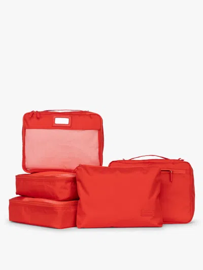 Calpak Packing Cubes Set (5 Pieces) In Red