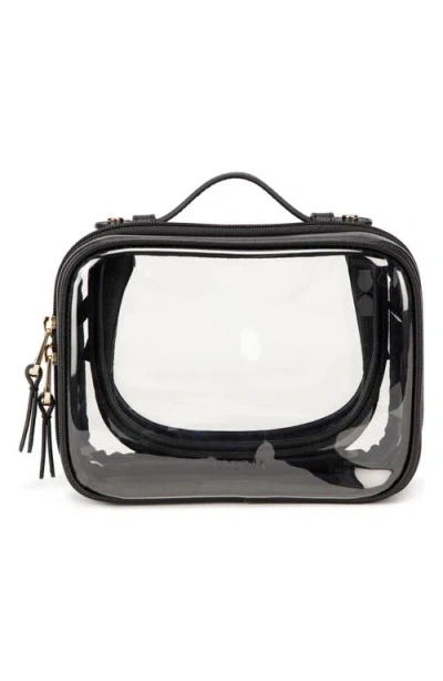Calpak Small Clear Cosmetics Case In Black