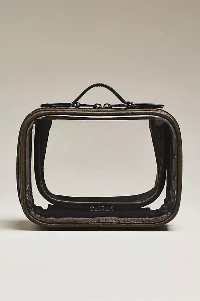 Calpak Small Clear Cosmetics Case In Brown