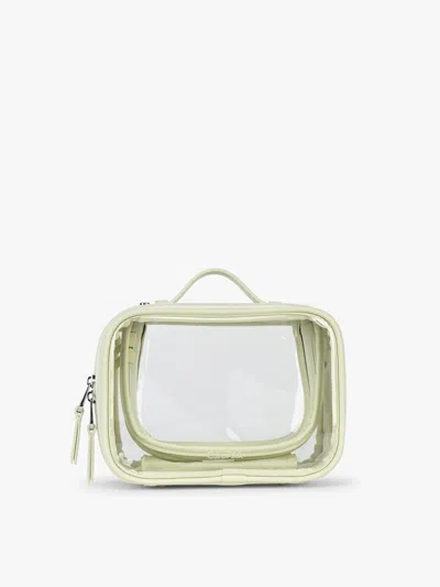 Calpak Small Clear Cosmetics Case In Green