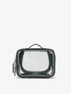 Calpak Small Clear Cosmetics Case In Emerald In Emerald
