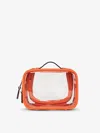 Calpak Small Clear Cosmetics Case In Papaya In Papaya