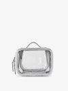 Calpak Small Clear Cosmetics Case In Silver