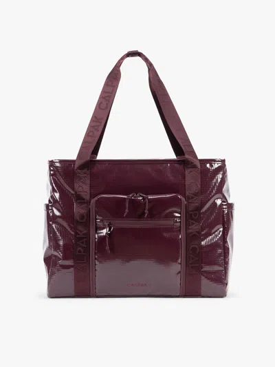 Calpak Terra 35l Water Resistant Zip Tote Bag In Dark Cherry