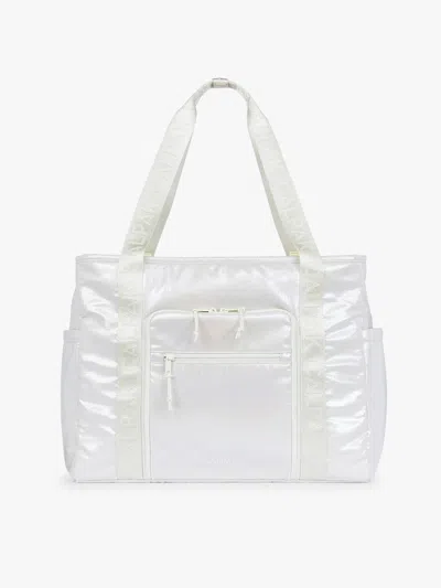 Calpak Terra 35l Water Resistant Zip Tote Bag In White