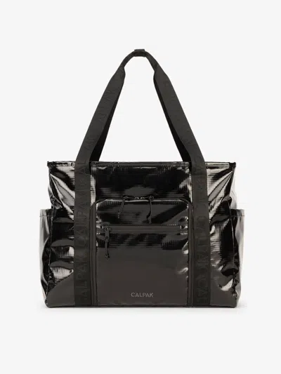 Calpak Terra 35l Water Resistant Zippered Tote Bag In Obsidian In Black