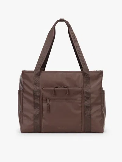 Calpak Terra 35l Water Resistant Zippered Tote Bag In Brown