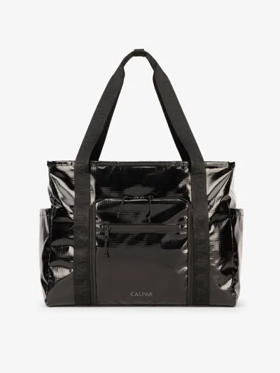 Calpak Terra 35l Water Resistant Zippered Tote Bag In Obsidian